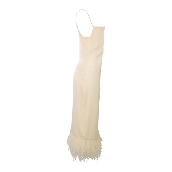 Ivory Dress w/ Feathers - Picture 3 of 5